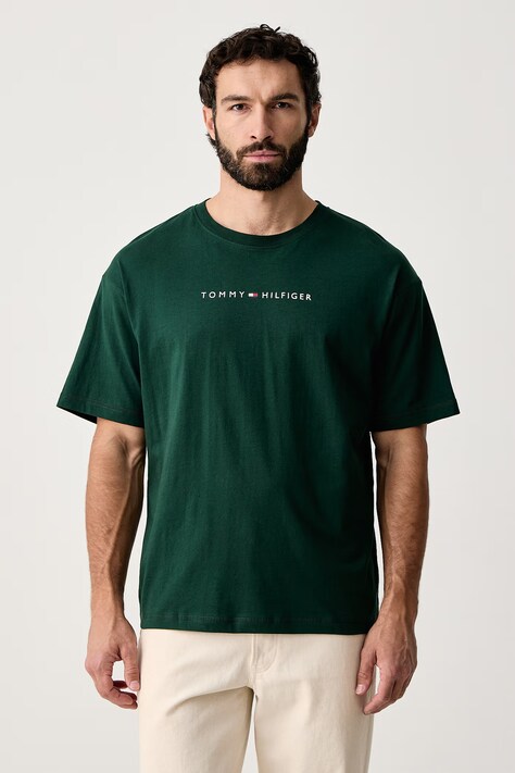 Tommy Hilfiger T-shirt męski bawełniany zielony UM0UM03685