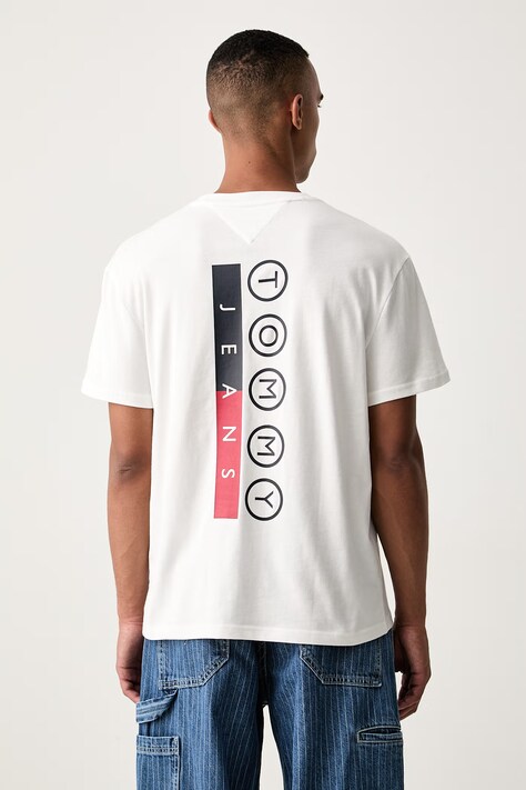 Tommy Jeans t-shirt ανδρικό βαμβακερό λευκό DM0DM23716