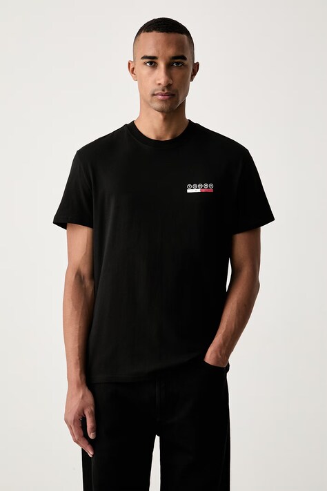 Tommy Jeans t-shirt ανδρικό βαμβακερό μαύρο DM0DM23716