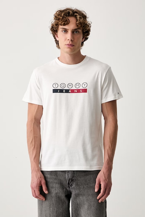 Tommy Jeans T-shirt męski bawełniany biały DM0DM23715
