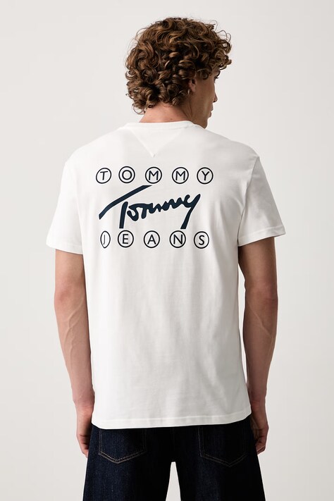 Tommy Jeans t-shirt ανδρικό βαμβακερό λευκό DM0DM23598