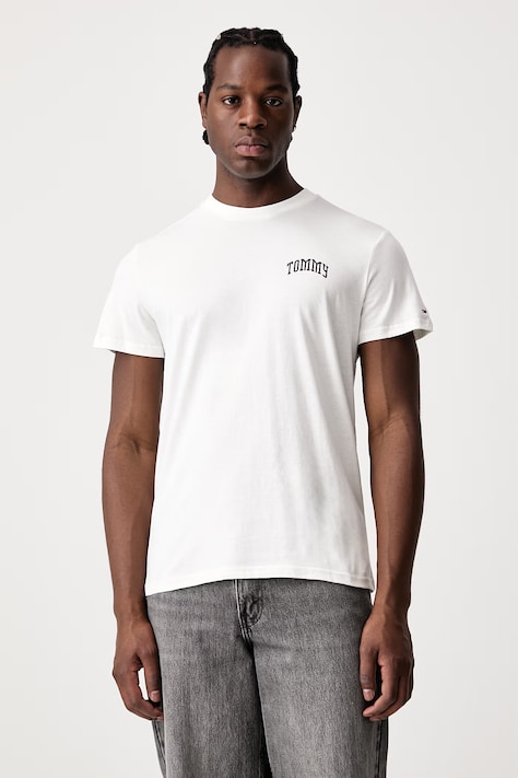 Tommy Jeans T-shirt męski bawełniany beżowy DM0DM23558