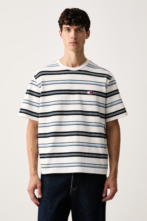 Tommy Jeans t-shirt ανδρικό βαμβακερό με ελαστάν λευκό DM0DM23553