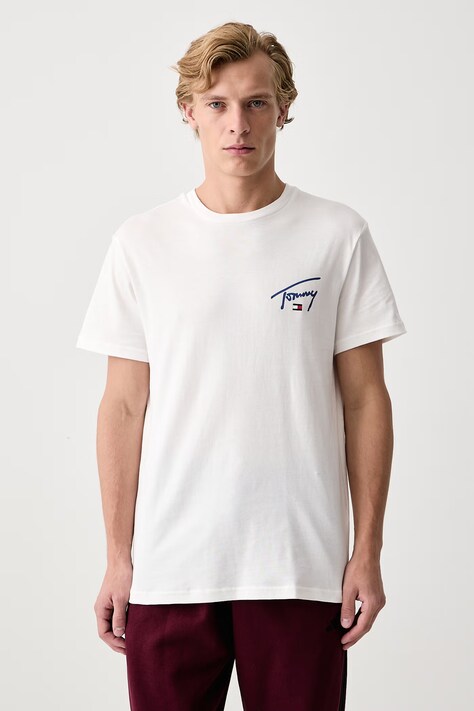 Tommy Jeans T-shirt męski bawełniany biały DM0DM23550