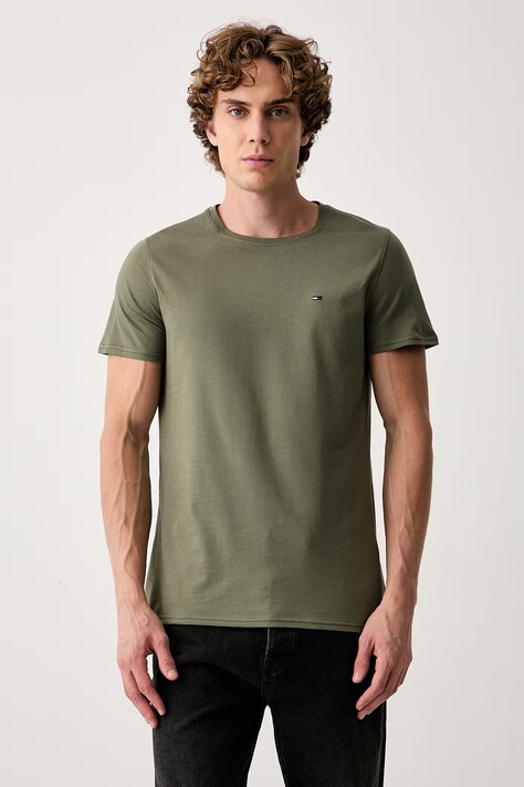 Tommy Jeans t-shirt ανδρικό βαμβακερό πράσινο DM0DM04411