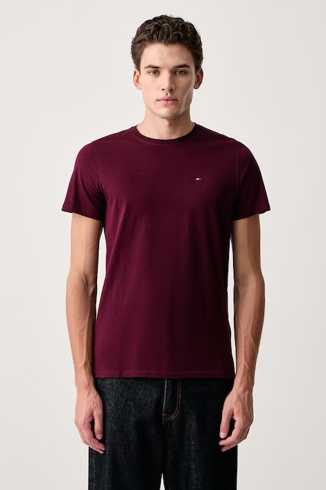 Tommy Jeans T-shirt męski bawełniany bordowy DM0DM04411