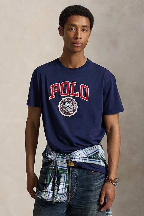 Polo Ralph Lauren T-shirt męski bawełniany granatowy 710B30185