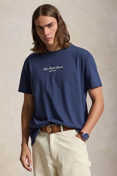 Polo Ralph Lauren T-shirt męski bawełniany niebieski 710B26090