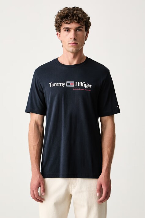 Tommy Hilfiger T-shirt męski bawełniany granatowy MW0MW44875