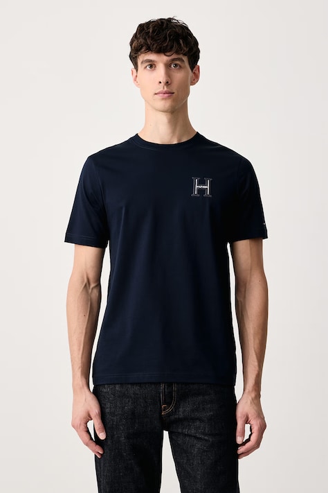 Tommy Hilfiger T-shirt ανδρικό βαμβακερό σκούρο μπλε MW0MW44917