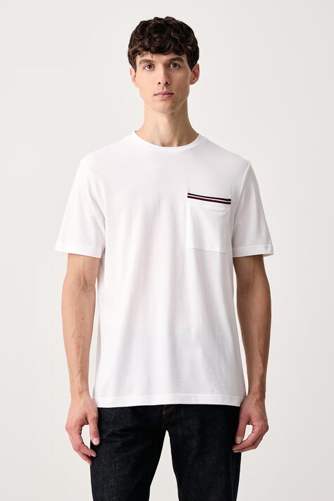 Tommy Hilfiger Kratka majica moška bombažna bela MW0MW44916