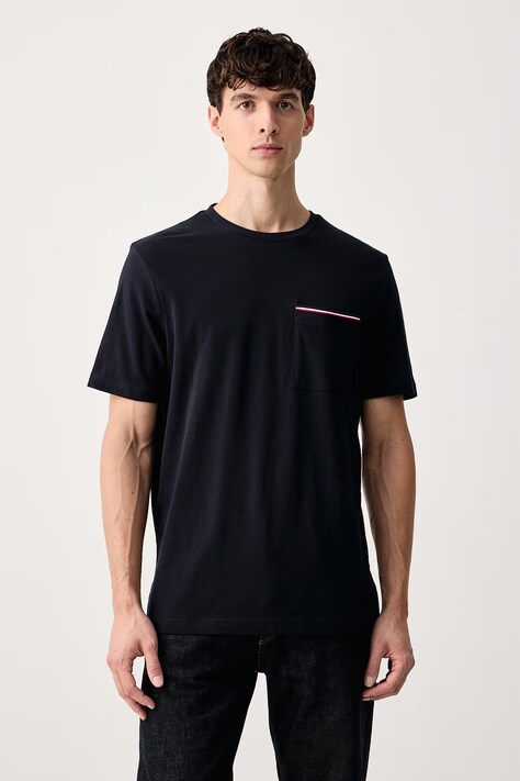 Tommy Hilfiger T-shirt ανδρικό βαμβακερό σκούρο μπλε MW0MW44916