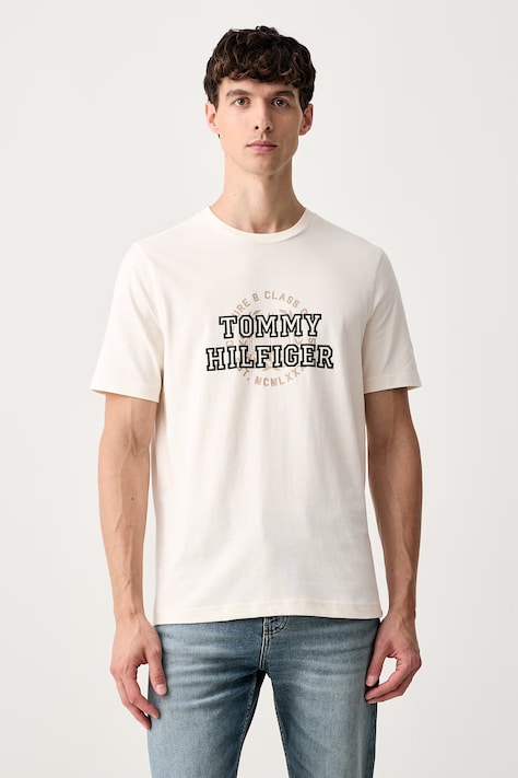 Tommy Hilfiger Majica za muškarce od pamuka bež MW0MW44892