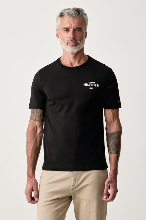 Tommy Hilfiger T-shirt ανδρικό βαμβακερό μαύρο MW0MW44878
