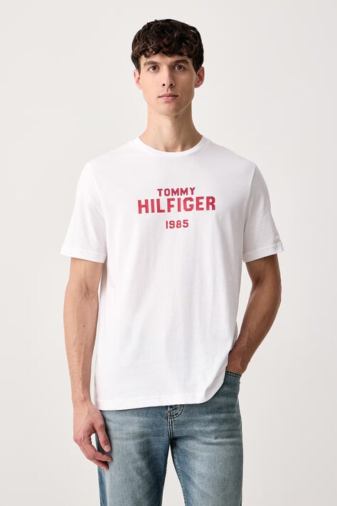 Tommy Hilfiger Kratka majica moška bombažna bela MW0MW44877