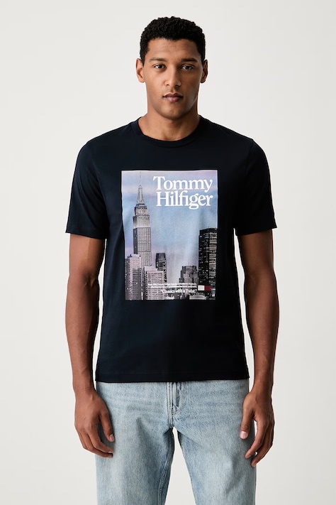 Tommy Hilfiger тениска мъжка от памук тъмносиня MW0MW45188