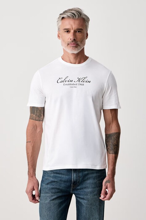 Calvin Klein Jeans Tričko pánske bavlnené biele LV04RH830G