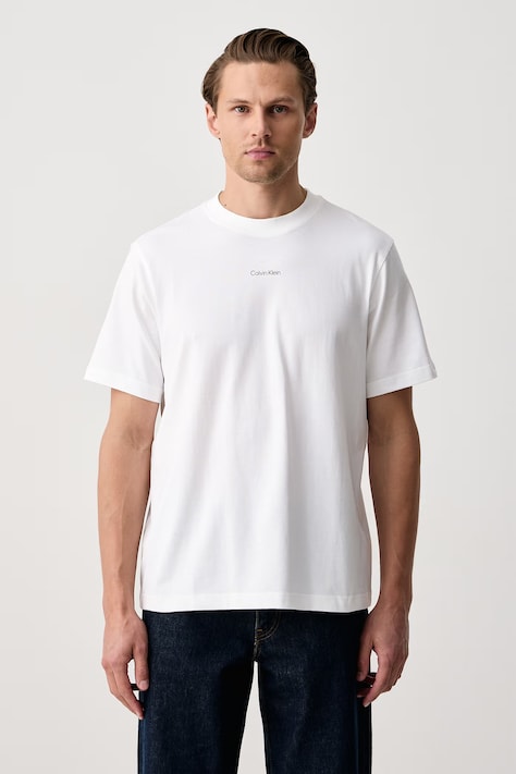 Calvin Klein Jeans Tričko pánske bavlnené biele LV04RH821G