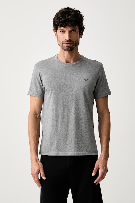 Emporio Armani Underwear T-shirt lounge męski bawełniany z elastanem 2-pack szary EM000391 AF25017