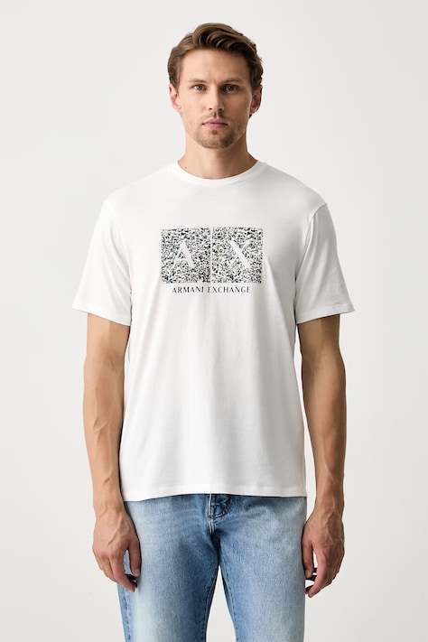 Armani Exchange tričko pánske bavlnené biele XM003100 AF10356