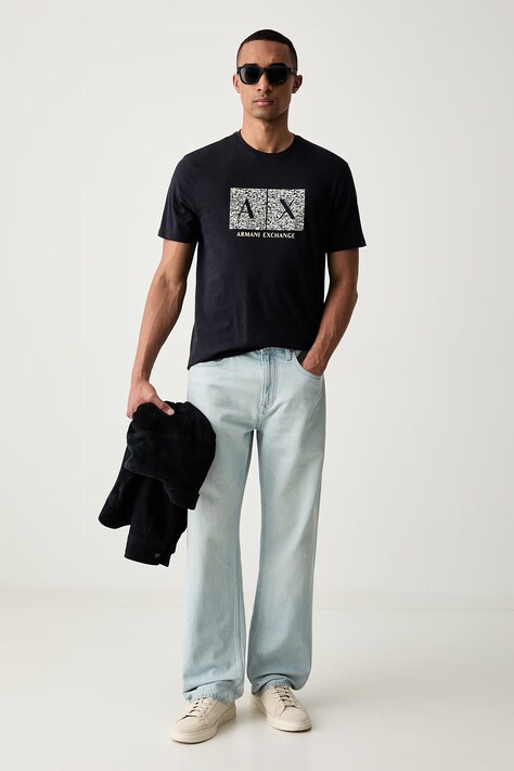 Armani Exchange tricou pentru bărbați din bumbac bleumarin XM003100 AF10356