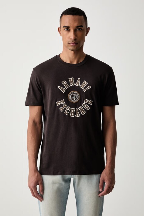 Armani Exchange T-shirt męski bawełniany brązowy XM003074 AF10362
