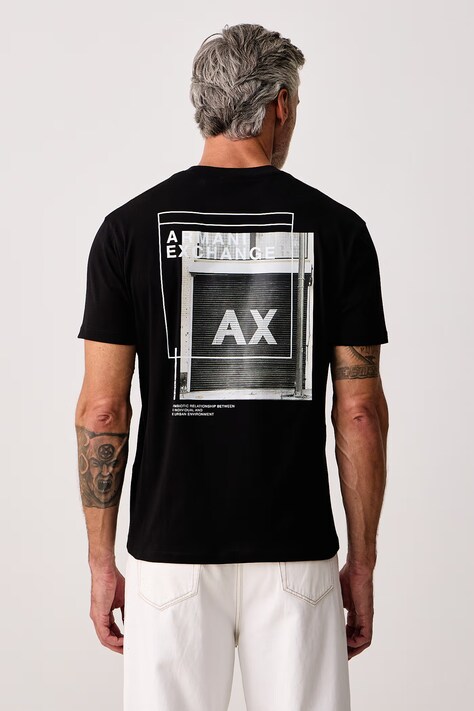 Armani Exchange Tričko pánske bavlnené čierne XM003038 AF10356