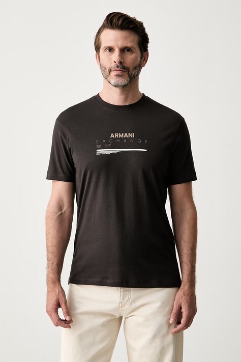 Armani Exchange T-shirt męski bawełniany brązowy XM003025 AF10358