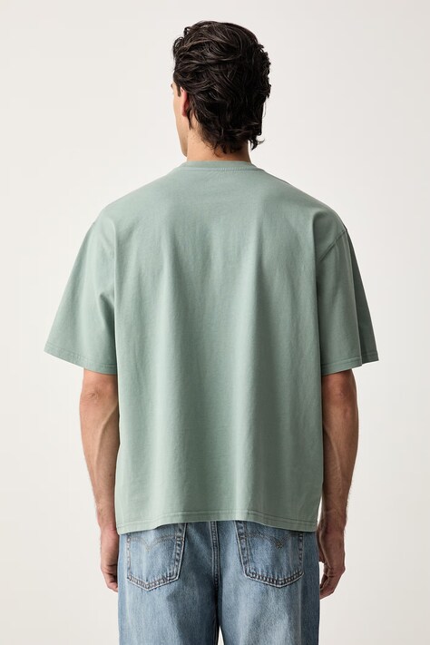 Levi's majica za muškarce od pamuka SS WORKWEAR PKT zelena 008AB-0000