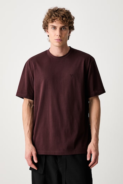 Y-3 REG SS TEE T-shirt męski bawełniany bordowy KU2264