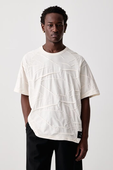 Y-3 M PLT SS TEE T-shirt bawełniany męski beżowy KT9768
