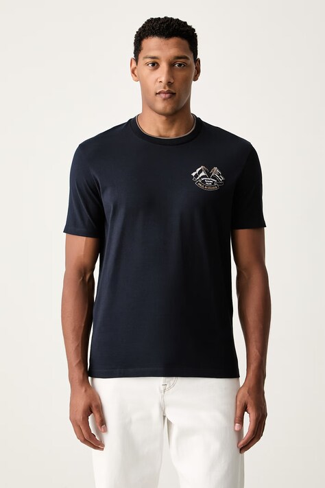 Paul&Shark T-shirt męski bawełniany granatowy 16311649