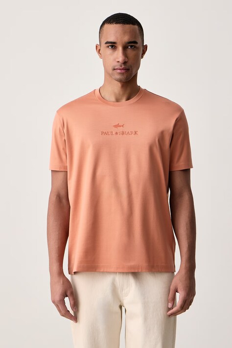 Paul&Shark T-shirt męski bawełniany pomarańczowy 16311622