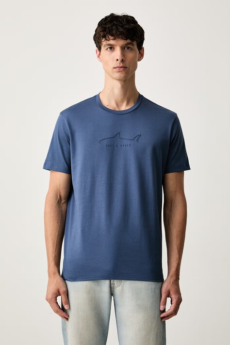 Paul&Shark T-shirt męski bawełniany niebieski 16311617
