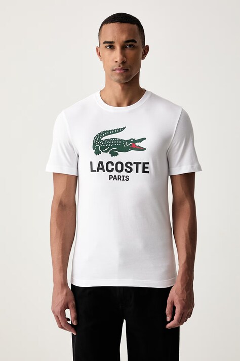 Lacoste T-shirt męski bawełniany biały TH5634