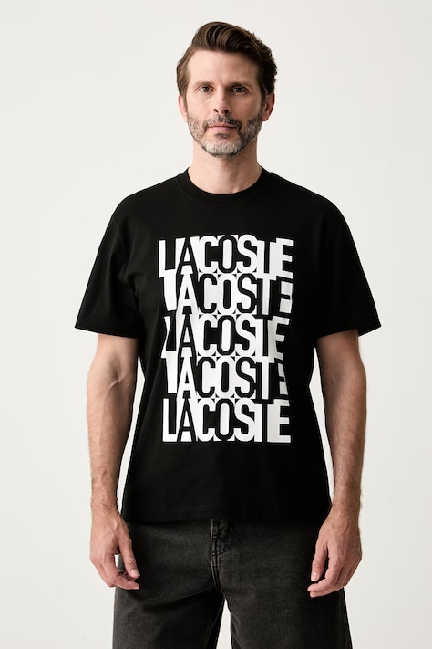 Lacoste T-shirt męski bawełniany czarny TH0644