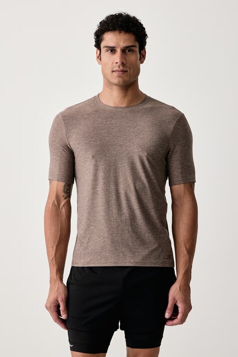 Skechers T-shirt treningowy męski GODRI ALL DAY TEE brązowy TS107