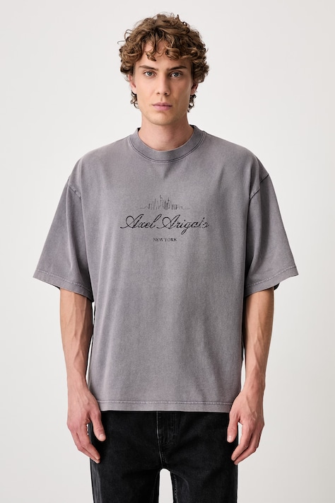 Axel Arigato NYC Washed Sky T-shirt bawełniany męski szary A4296001