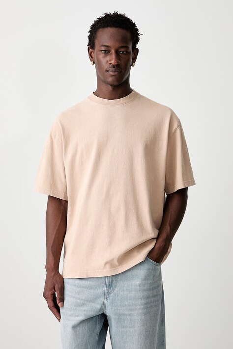 Axel Arigato Hayden Reverse T-shirt bawełniany męski beżowy A4198001
