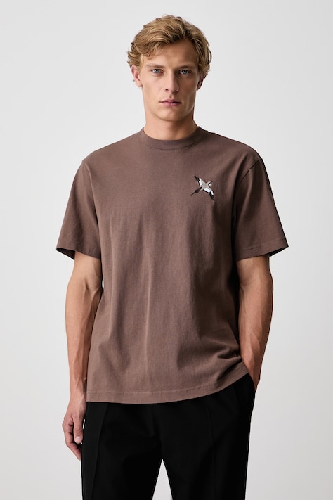 Axel Arigato Micro Bee Bird T-shirt bawełniany męski brązowy A3464009