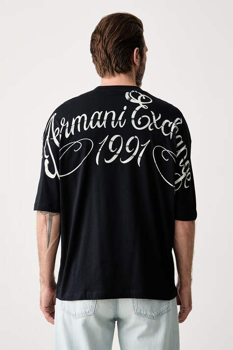 Armani Exchange T-shirt męski bawełniany granatowy XM003559 AF10358