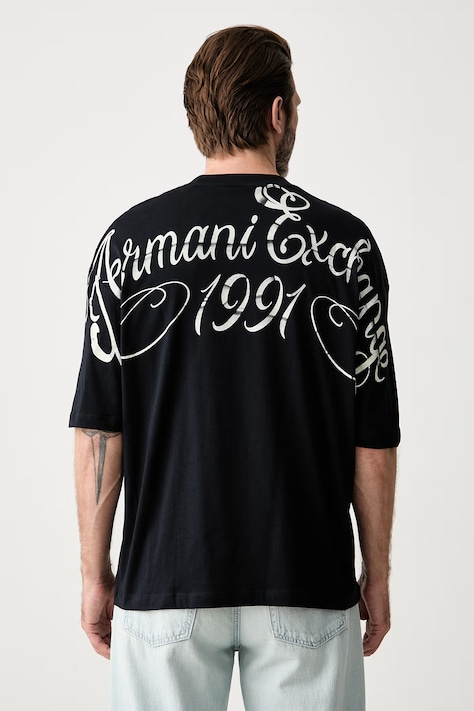 Armani Exchange férfi pamut póló sötétkék XM003559 AF10358