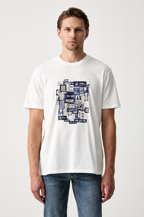Armani Exchange T-shirt męski bawełniany biały XM003557 AF10356