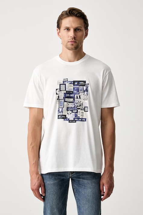 Armani Exchange T-shirt męski bawełniany biały XM003557 AF10356