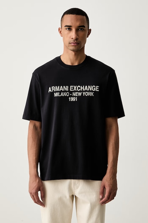Armani Exchange majica za muškarce od pamuka siva XM003404 AF16283