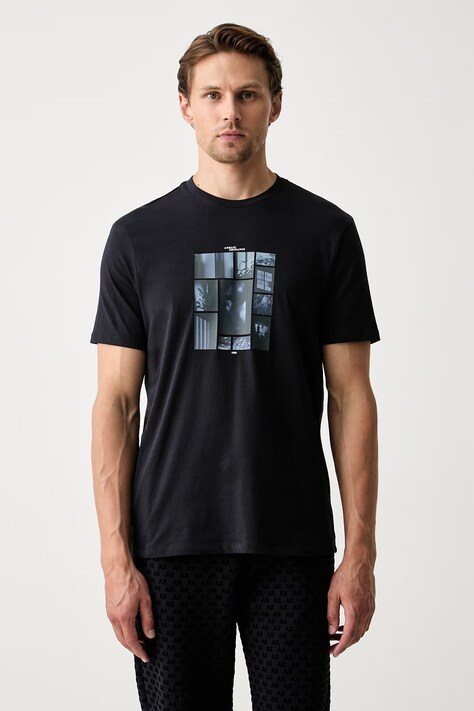 Armani Exchange T-shirt męski bawełniany granatowy XM003015 AF10356