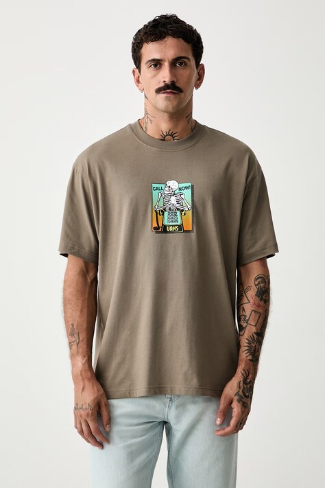 Vans T-shirt męski bawełniany beżowy VN0010G09JC1