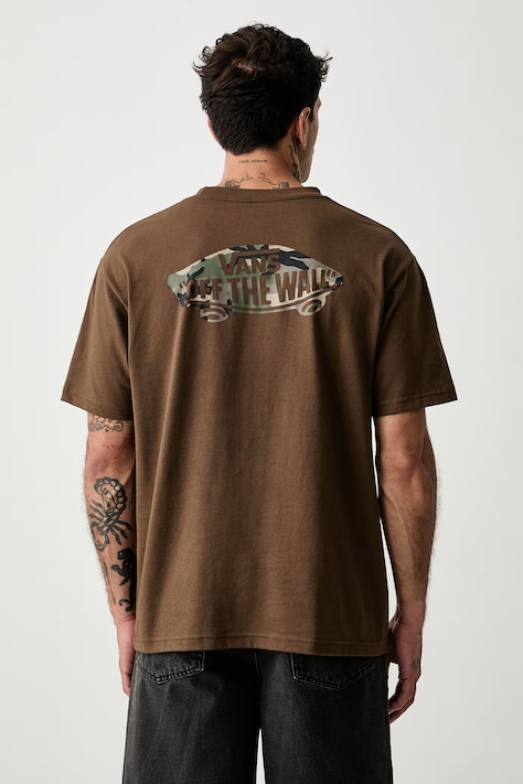 Vans tričko pánske bavlnené hnedé VN000WYBFST1