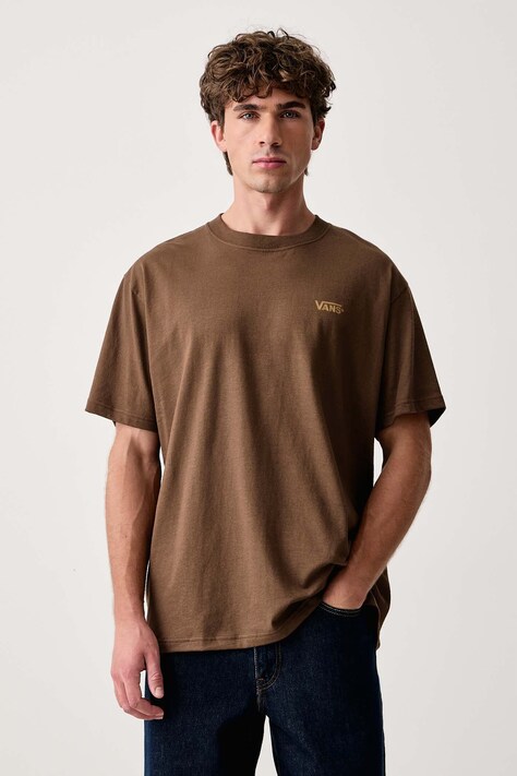 Vans T-shirt męski bawełniany brązowy VN000TBXFST1