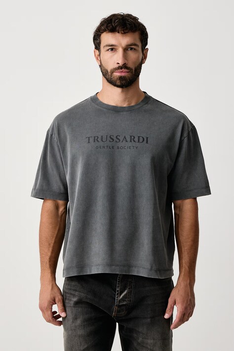 Trussardi T-shirt męski bawełniany szary G0758000232N